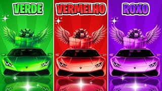 🎁 ESCOLHA SEU PRESENTE! ✨ Verde, Vermelho ou Roxo! ⭐️ Você Tem Sorte? 🎮 #quiz