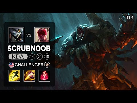 ScrubNoob Rengar Jungle vs Lee Sin - NA Challenger Patch 11.4
