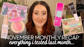 NOVEMBER MAKEUP RECAP! Every Product I Tested Last Month, My Favourites Monthly Beauty Skincare 2025