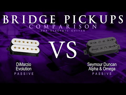 DiMarzio EVOLUTION vs Seymour Duncan ALPHA & OMEGA - Passive Bridge Guitar Pickup Comparison Demo