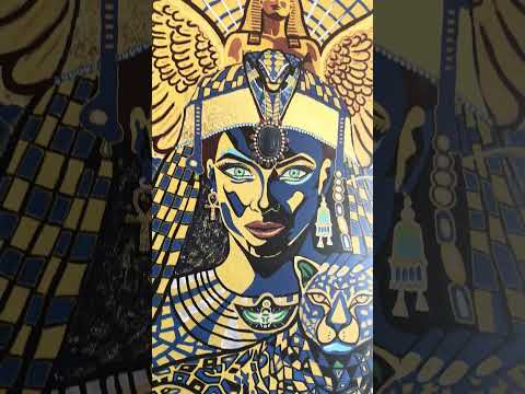 Watch Zack Zublena present a colorful custom Legacy Portrait with Egyptian symbolism and a protective feline spirit animal.
