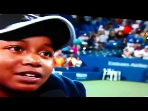 Victoria Duval after her first victory at US Open