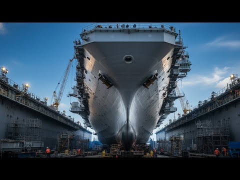Inside the USS Gerald R.Ford Factory Building the World’s Most Advanced Supercarrier (Full Process)