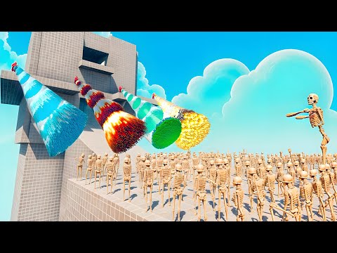 100x SKELETON + 1x GIANT vs EVERY GOD - Totally Accurate Battle Simulator TABS