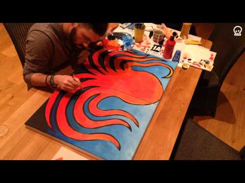 Greg Pidcock - Nine-Legged Octopus [ Music + Art + Timelapse ]