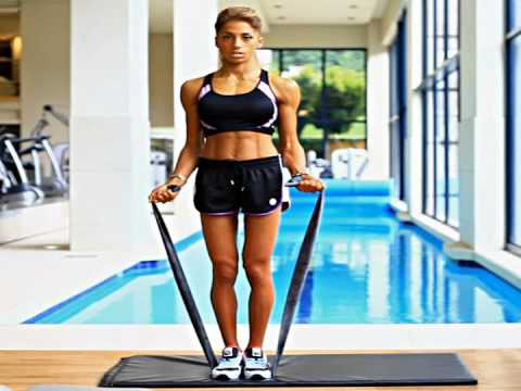 Bicep curl with resistance band