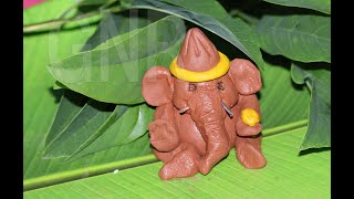 How to Make Ganesh Idol at home with clay | Red colour Ganesha | Happy Ganesh Chaturthi 2020