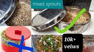 steel sprout maker no plastic, how to make mixed sprouts bhel,salad, b12,antioxidant,fiber rich food