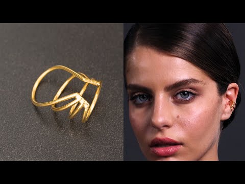 Sterling silver huggie hoop earring cuffs, unusual jewelry | Emmanuela®