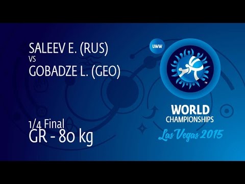1/4 GR - 80 kg: L. GOBADZE (GEO) df. E. SALEEV (RUS) by FALL, 4-0