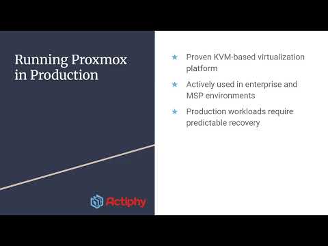 
Enterprise Backup & Recovery for Proxmox – Protecting Virtual Environments