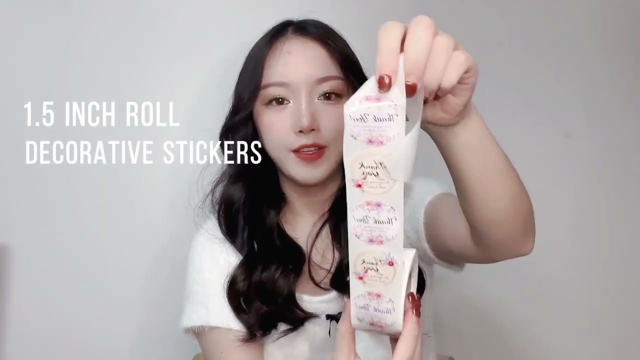 shinny label custom printing thank you stickers roll