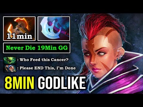 ULTIMATE FAST FARM ANTI MAGE 8MIN GODLIKE & 11MIN BATTLE FURY Vs 8K Meepo Spammer DotA 2