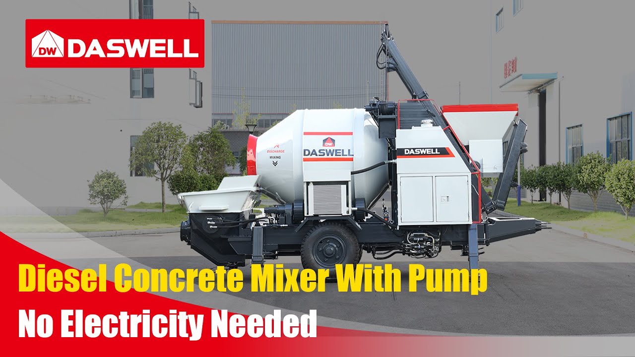 Diesel Concrete Mixer With Pump – Concrete Pump, No Electricity Needed!