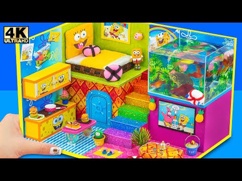 DIY Miniature House #205 ❤️ How To Make Mini Aquarium Inside Spongebob's House from Cardboard