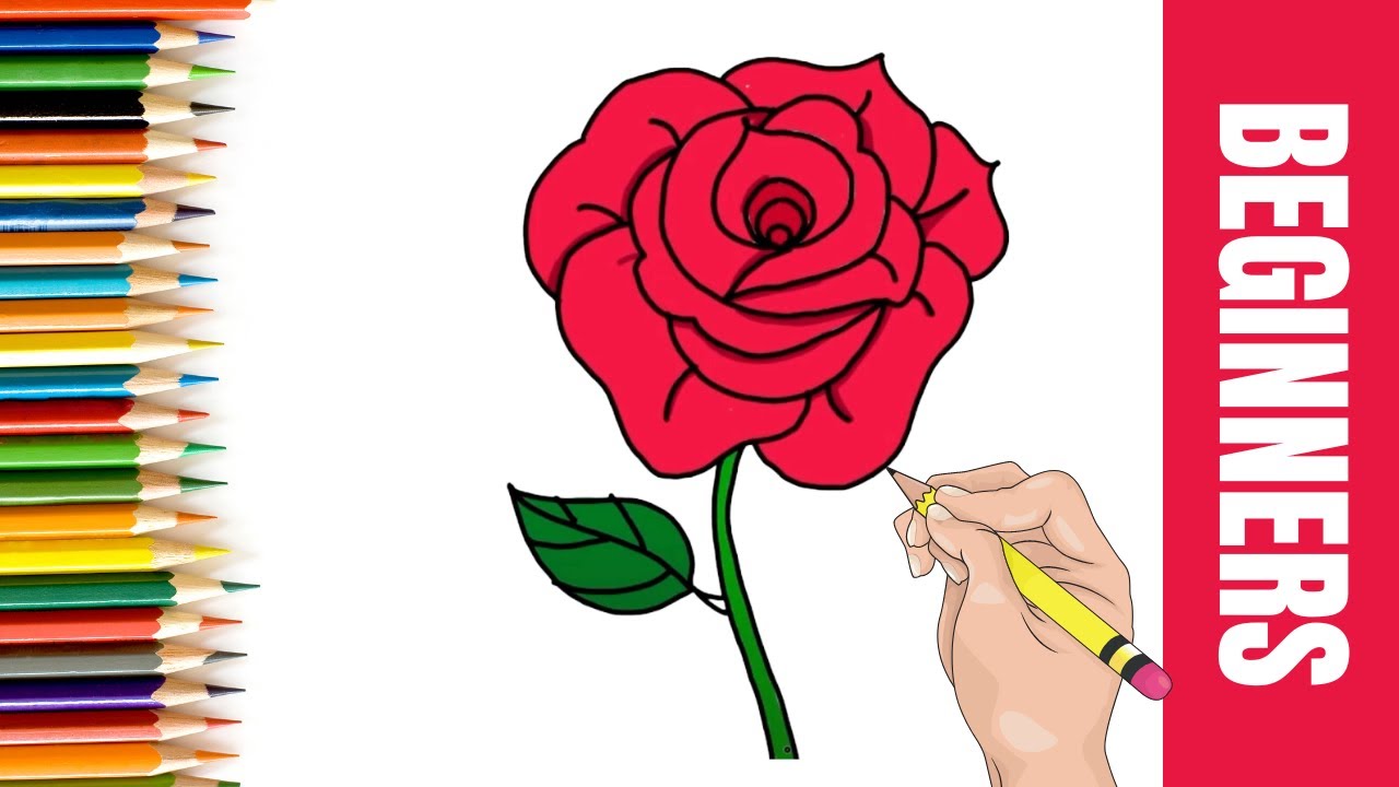How to Draw a Rose Easy | STEP By STEP Tutorials | For Beginner KIDS