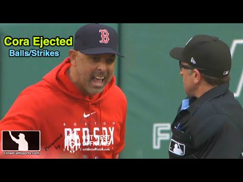 E87 - Alex Cora Ejected Arguing Chris Guccione's Strike 3 Call to Rafael Devers at Bottom of Zone