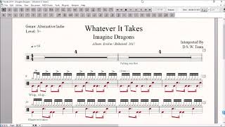 Drum Score World (Sample) - Imagine Dragons - Whatever It Takes