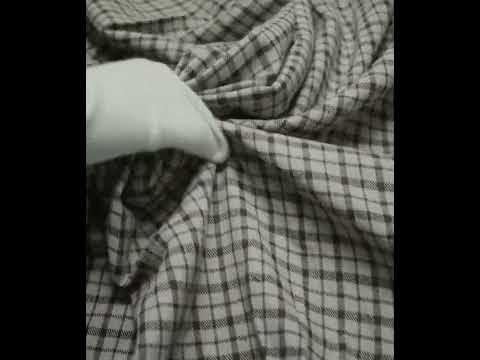 Check Twill Brown Pure Cotton Handwoven 173 GSM Fabric — video