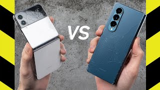 Samsung Galaxy Z Flip4 vs Samsung Galaxy Z Fold4 Drop Test!