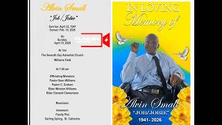 Alvin small “JOB/JOBIE” (funeral service)
