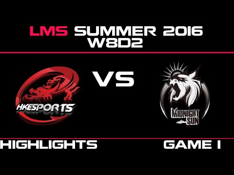 HKE vs MSE Game 1 Highlights LMS Summer 2016 W8D2 Hong Kong Esports vs Mid Night Sun   MSE vs HKE