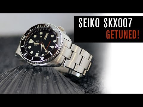 SEIKO SKX007 GETUNED - MOD - mit Sekundenstop, Saphirglas & Keramiklünette