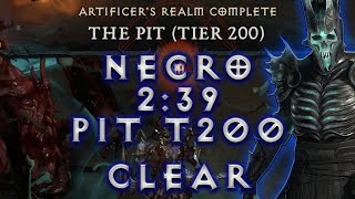 Necro 2min 39 sec PIT TIER 200 Clear S4 PTR | Diablo 4 Necromancer Build #skulm
