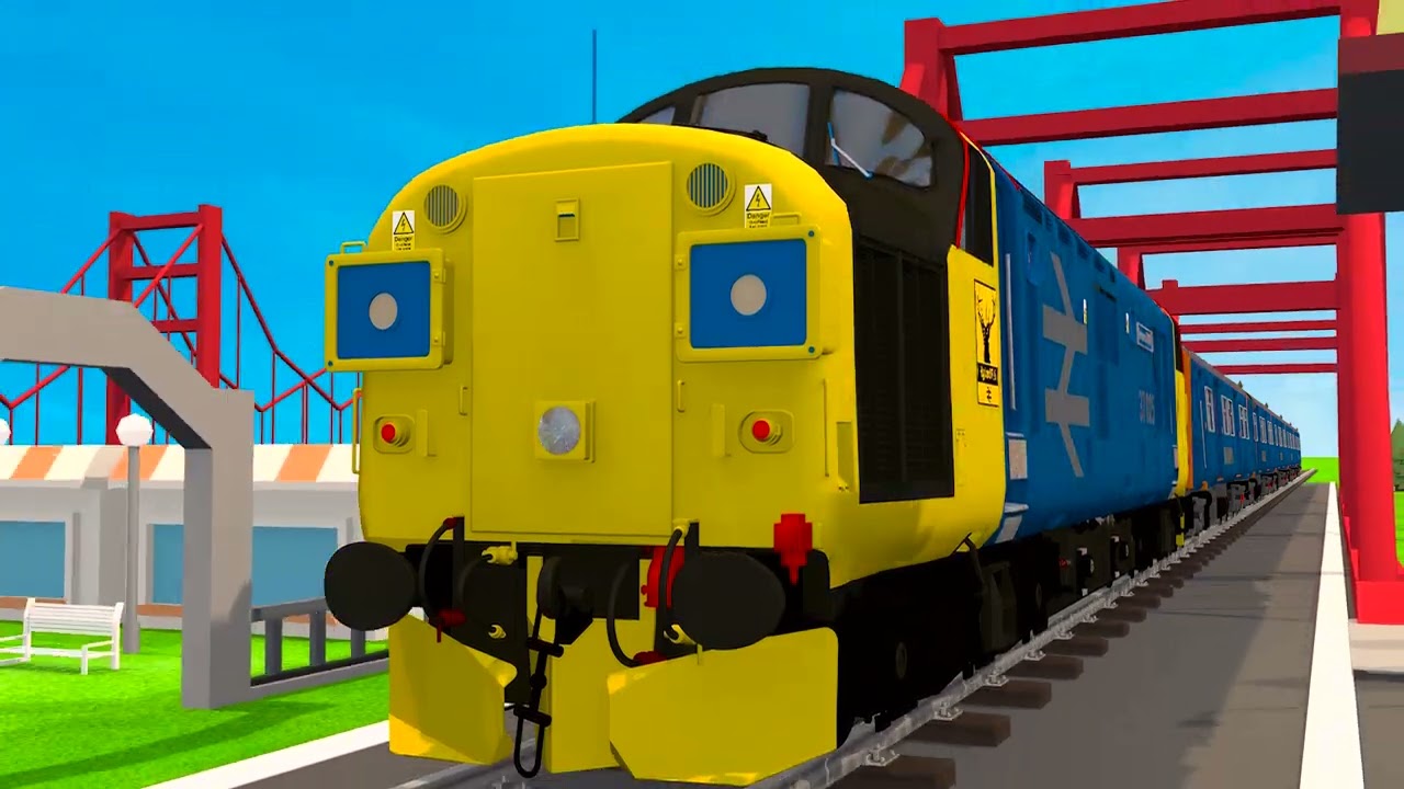 【踏切アニメ】フレンドリーな電車列車 Fumikiri 3D Railroad Crossing Animation#1