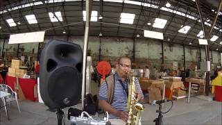 Saxophone Musician Juno at Farmers Market in Eveleigh, Sydney, NSW