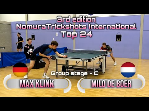 Top 24 Group C Max Klink vs Milo de Boer - Nomuratrickshots international #tabletennis