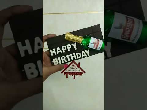 Homemade Chocolate | Birthday Chocolate Bar | Liquor Chocolate Bottle Kingfisher | Khushi Chocohouse