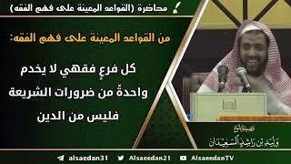 من القواعد المعينة على فهم الفقه: (كل فرعٍ فقهي لا يخدم واحدةً من ضرورات الشريعة فليس من الدين) image