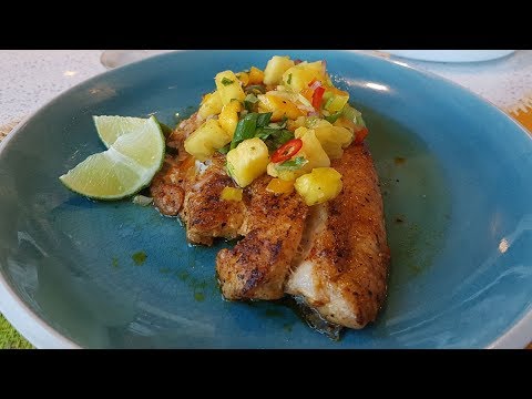 Pan Fried Red Snapper with Mango and Pineapple Salsa - Yida's Fullsazon.com