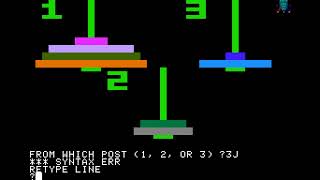 Apple II Game: Tower of Hanoi (1978 Softape)