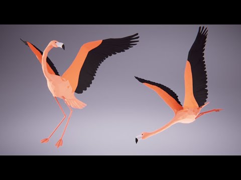 Low Poly Bird: Flamingo (Stylized Character for Unreal Engine & Unity)