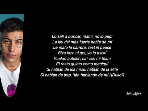 DUKI, BZRP Music Sessions #50 LETRA