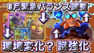 【クラロワ】8月緊急バランス調整と環境変化を調査します☺️