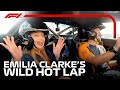 This Is SO Exciting Emilia Clarke Takes On A Silverstone Hot Lap F1 Pirelli Hot Laps
