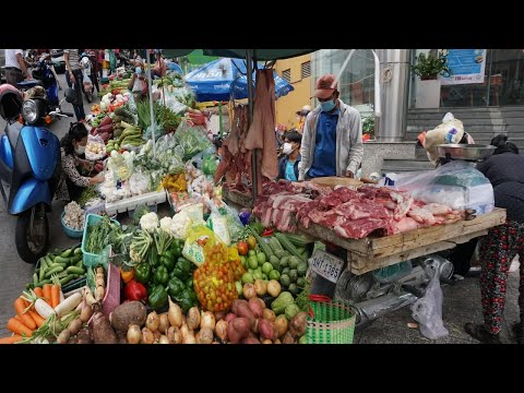 Amazing Morning Street Food in Phnom Penh - Morning Food Market Scenes Around @Phsa Km4