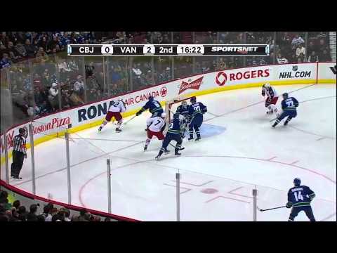 Vancouver Canucks vs Columbus Blue Jackets Highlights 11/29/11