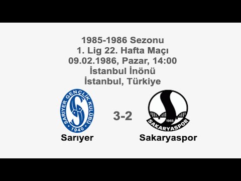Sarıyer 3-2 Sakaryaspor 09.02.1986 - 1985-1986 Turkish 1st League Matchday 22 (5th Goal)