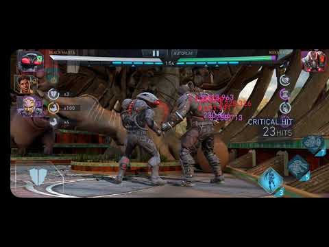 Injustice 2 Mobile Heroic VI Boss Bane Black Manta 1.3 Billion Damage
