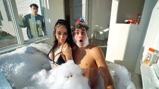 BUBBLE BATH WITH MY BROTHER&#39;S WIFE PRANK!