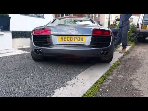 Audi R8, loud start up, quicksilver sports exhaust
