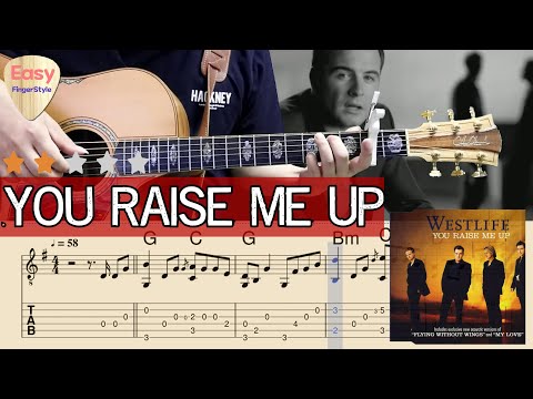 💗You Raise Me Up(Lyrics) - Westlife ,Secret Garden 💗 - Fingerstyle Guitar Tutorial - Tabs & Chords
