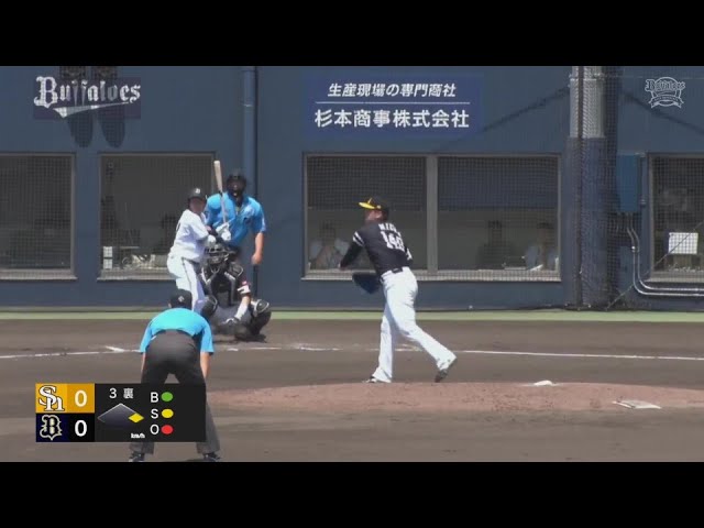 【ファーム】ホークス・三浦瑞樹 意表をつき牽制アウト!! 2024年6月7日 オリックス・バファローズ 対 福岡ソフトバンクホークス