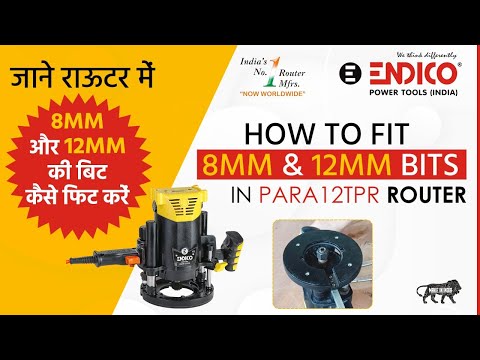 Router Bit Fitting of 8mm and 12mm Bits | Endico Router PARA12TPR | Wood Working Router | Furniture