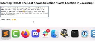 Inserting Text At The Last Known Selection / Caret Location In JavaScript