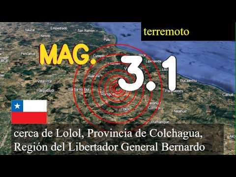 😱🚨  Terremoto cerca de Lolol, Provincia de Colchagua, Región del Libertador General Bernardo O'Higgi